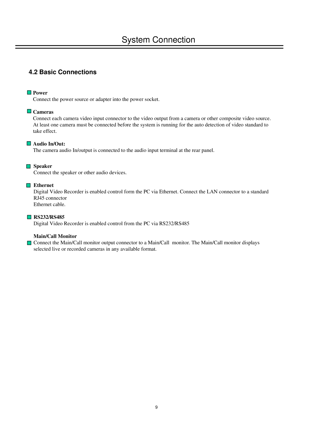 EverFocus EDSR400M instruction manual Basic Connections 