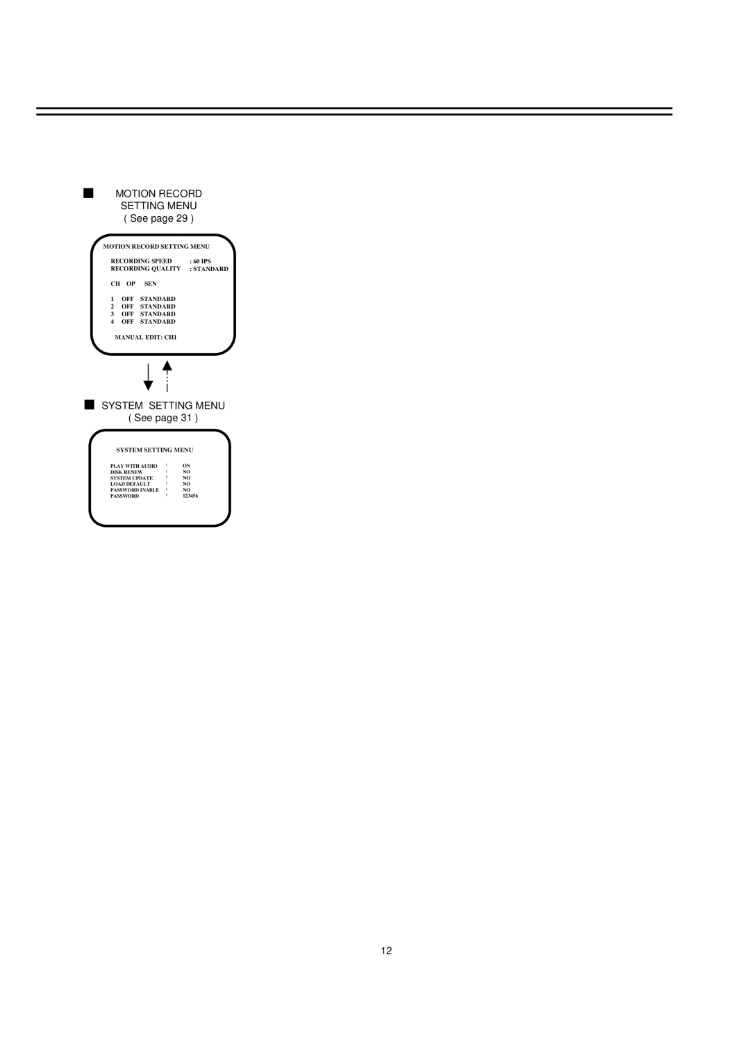 EverFocus EDSR400M instruction manual Motion Record 