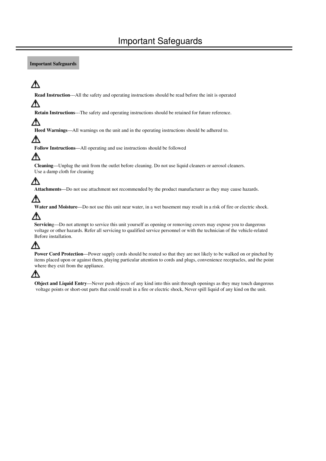 EverFocus EDSR400M instruction manual Important Safeguards 