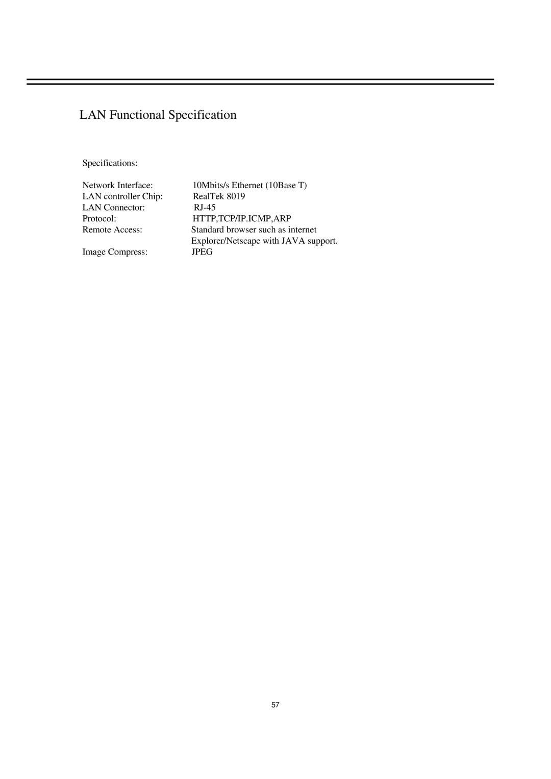 EverFocus EDSR400M instruction manual LAN Functional Specification 