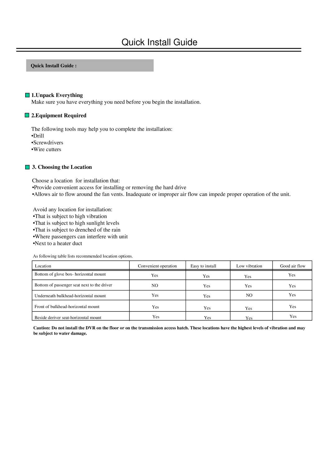 EverFocus EDSR400M instruction manual Unpack Everything, Equipment Required, Choosing the Location 