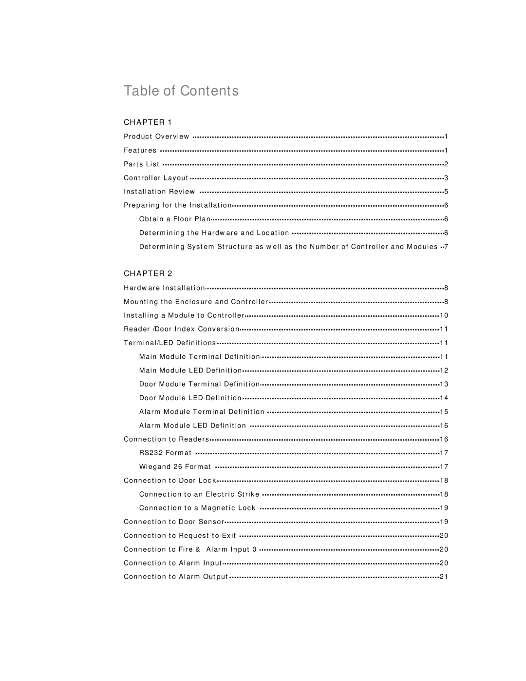 EverFocus EFC--02-1-A user manual Table of Contents 