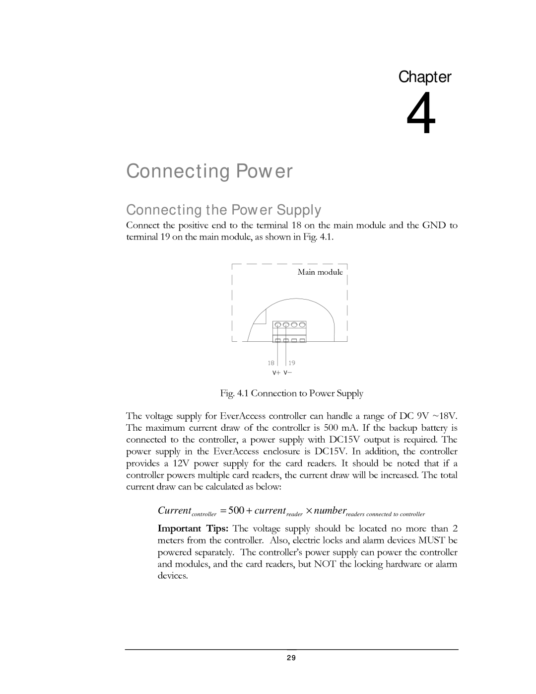 EverFocus EFC--02-1-A user manual Connecting Power, Connecting the Power Supply 