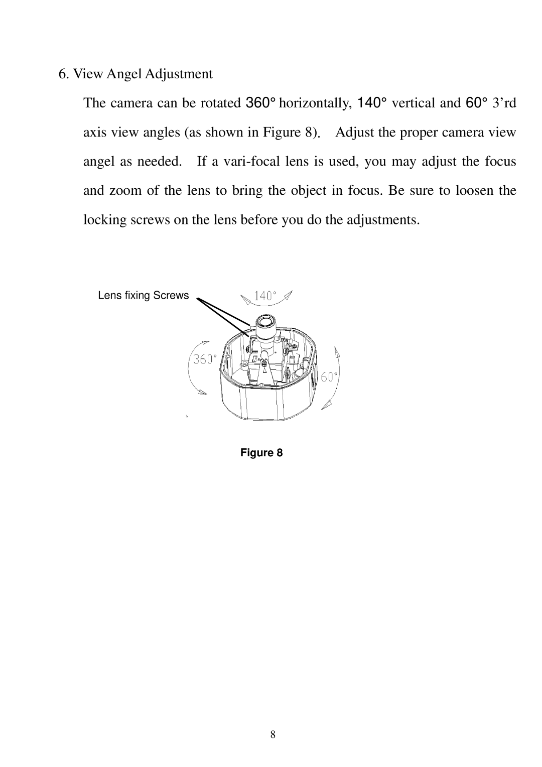 EverFocus EHD320 user manual Lens fixing Screws 