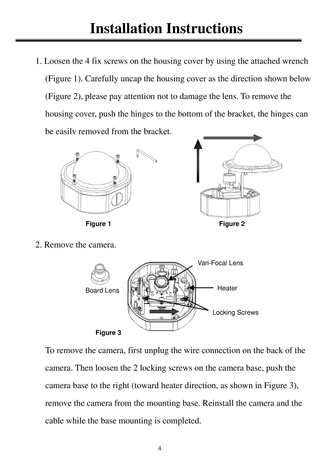 EverFocus EHD320 user manual Installation Instructions 