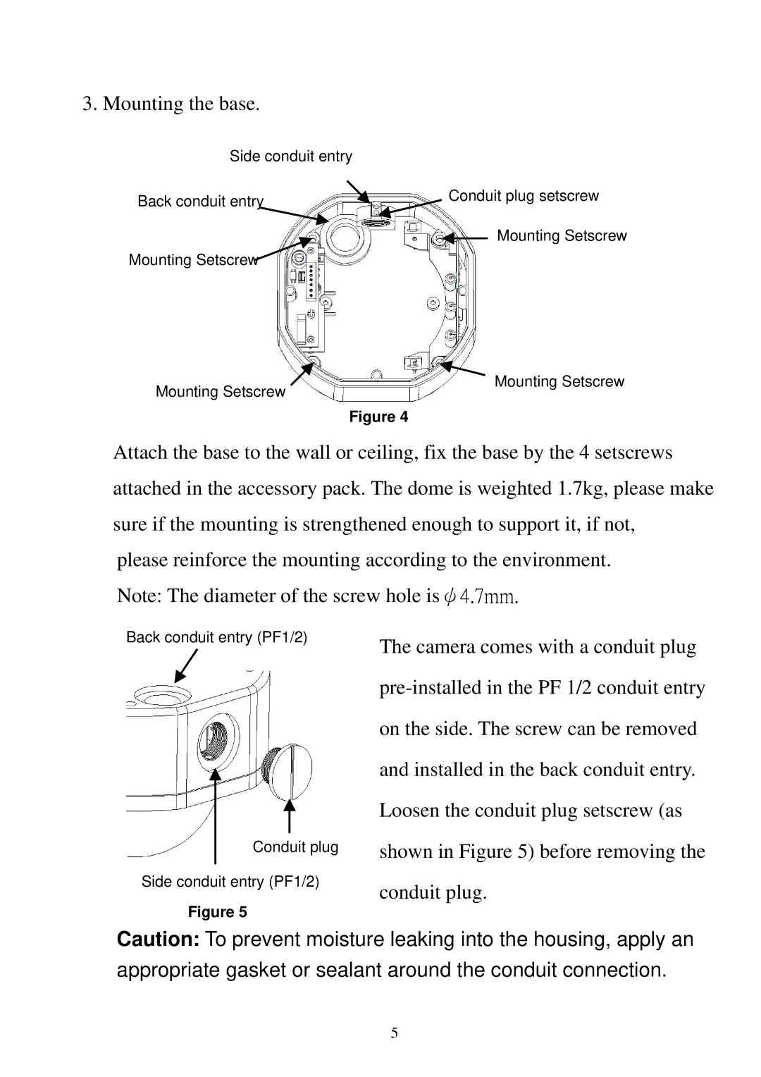 EverFocus EHD320 user manual Mounting the base 