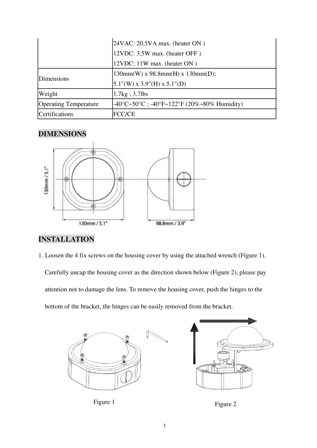 EverFocus EHD350 specifications Dimensions Installation 