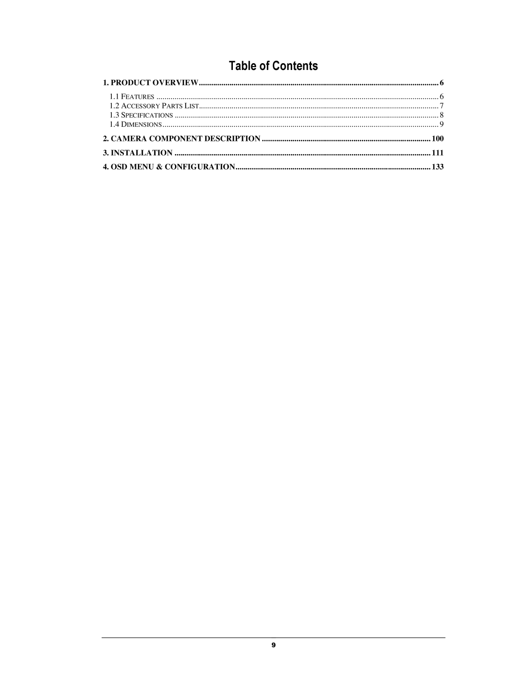 EverFocus EHH5040 manual Table of Contents 