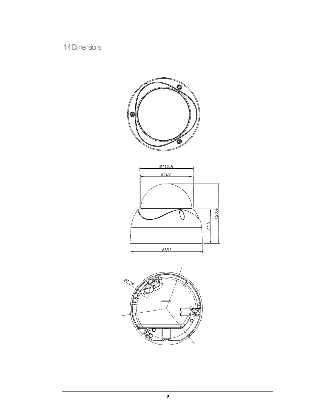 EverFocus EHH5040 manual Dimensions 