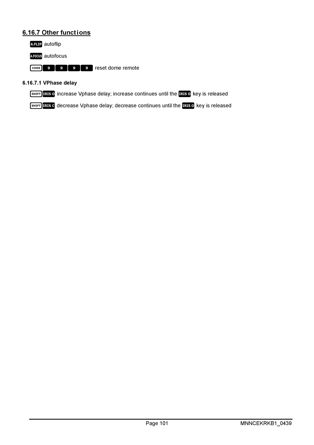 EverFocus EKR-KB1 operating instructions Other functions, VPhase delay 