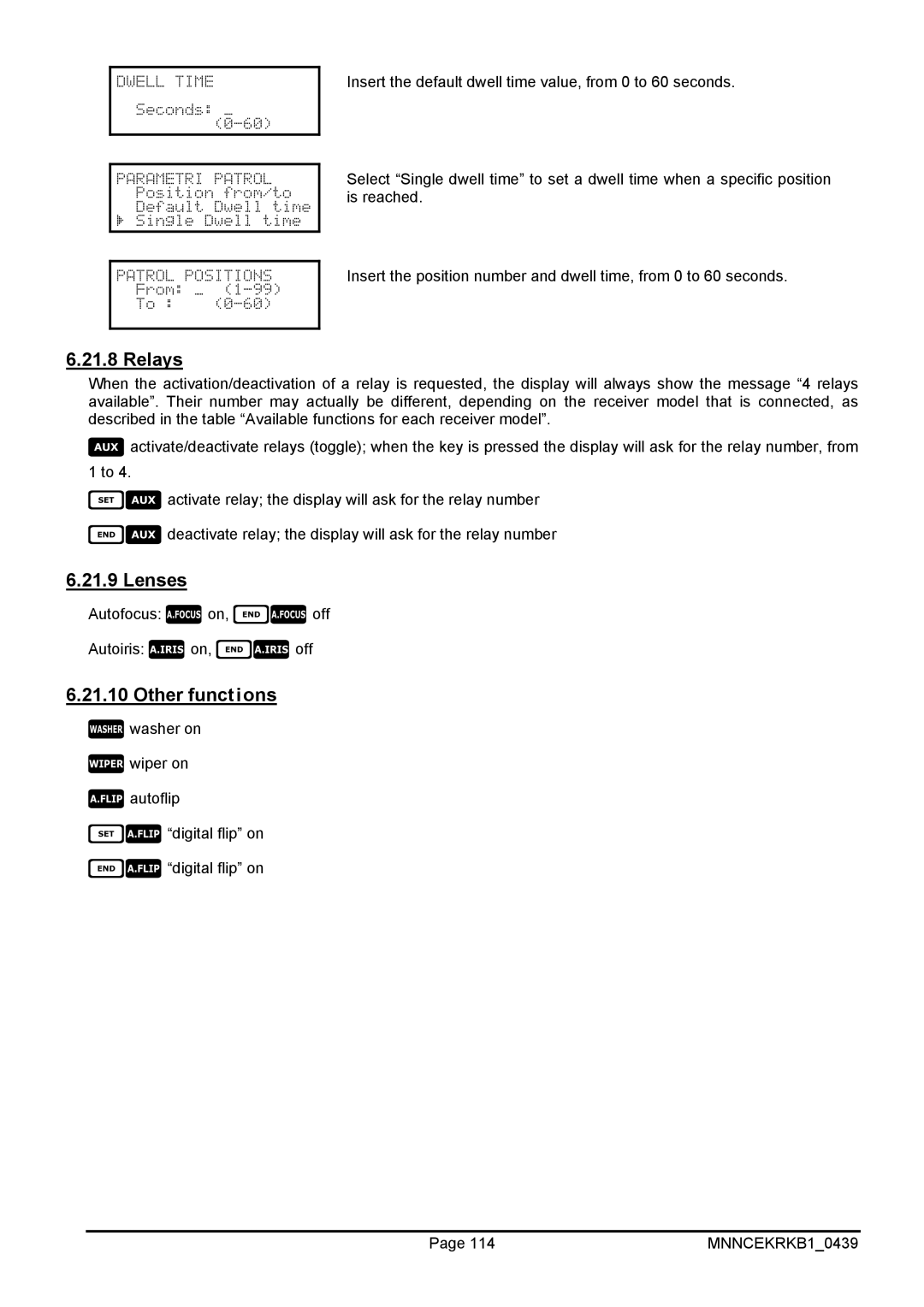 EverFocus EKR-KB1 operating instructions Autofocus on, off Autoiris on, off 