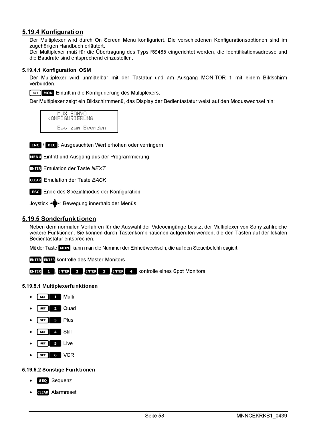 EverFocus EKR-KB1 operating instructions Sequenz Alarmreset Seite 