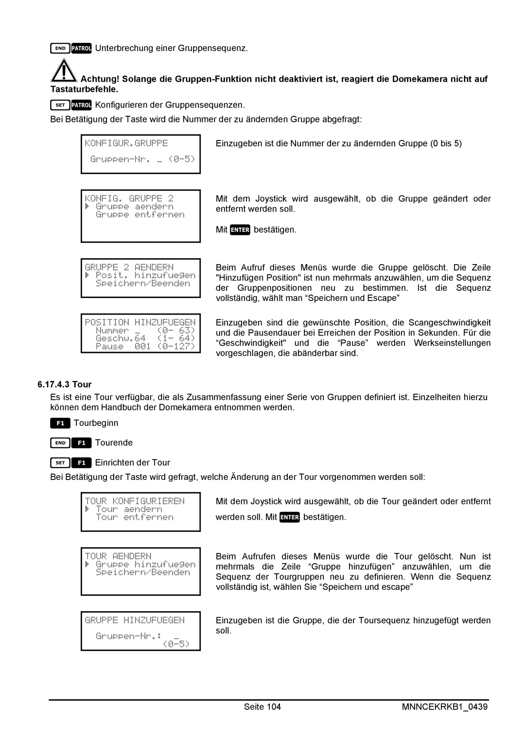 EverFocus EKR-KB1 operating instructions Unterbrechung einer Gruppensequenz 