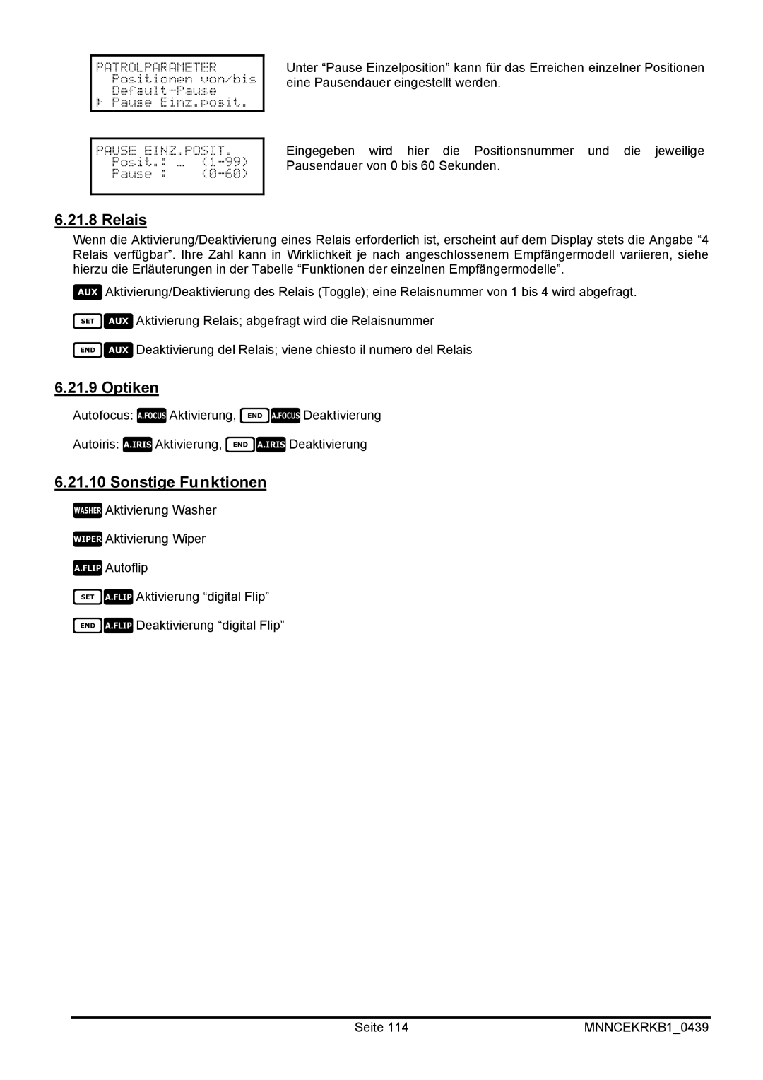 EverFocus EKR-KB1 operating instructions Relais 