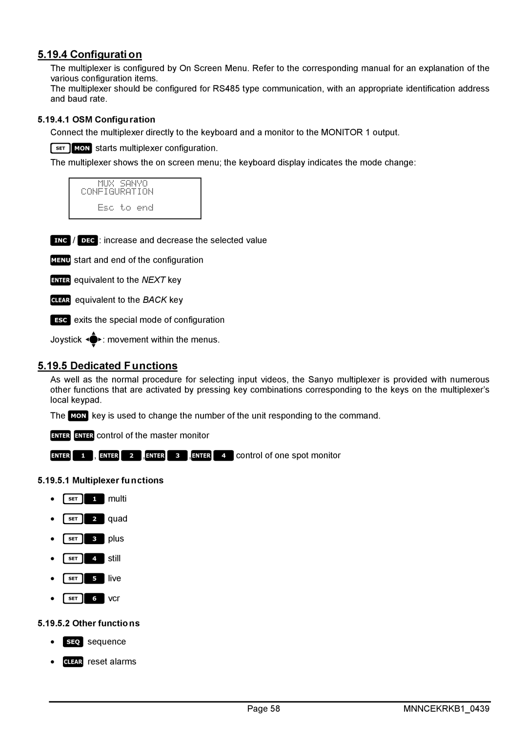 EverFocus EKR-KB1 operating instructions multi quad plus still live vcr 