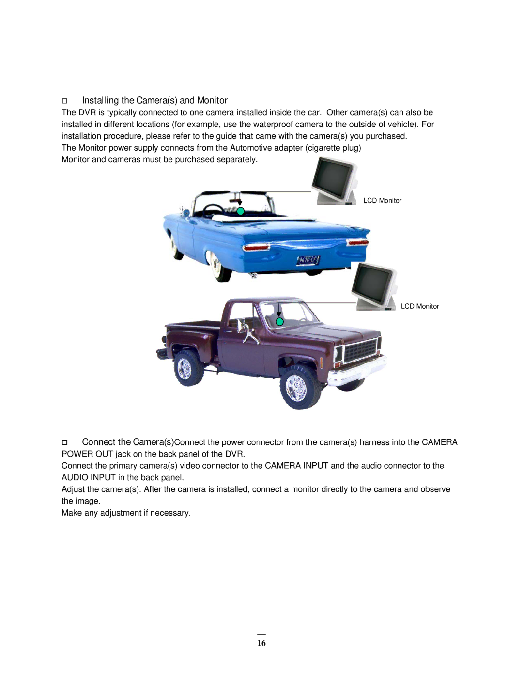 EverFocus EMV1200 user manual  Installing the Cameras and Monitor 