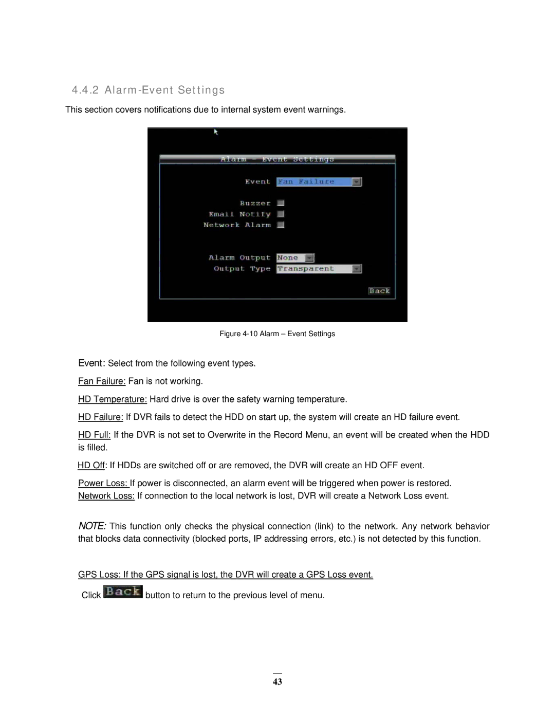 EverFocus EMV1200 user manual Alarm-Event Settings, Alarm Event Settings 