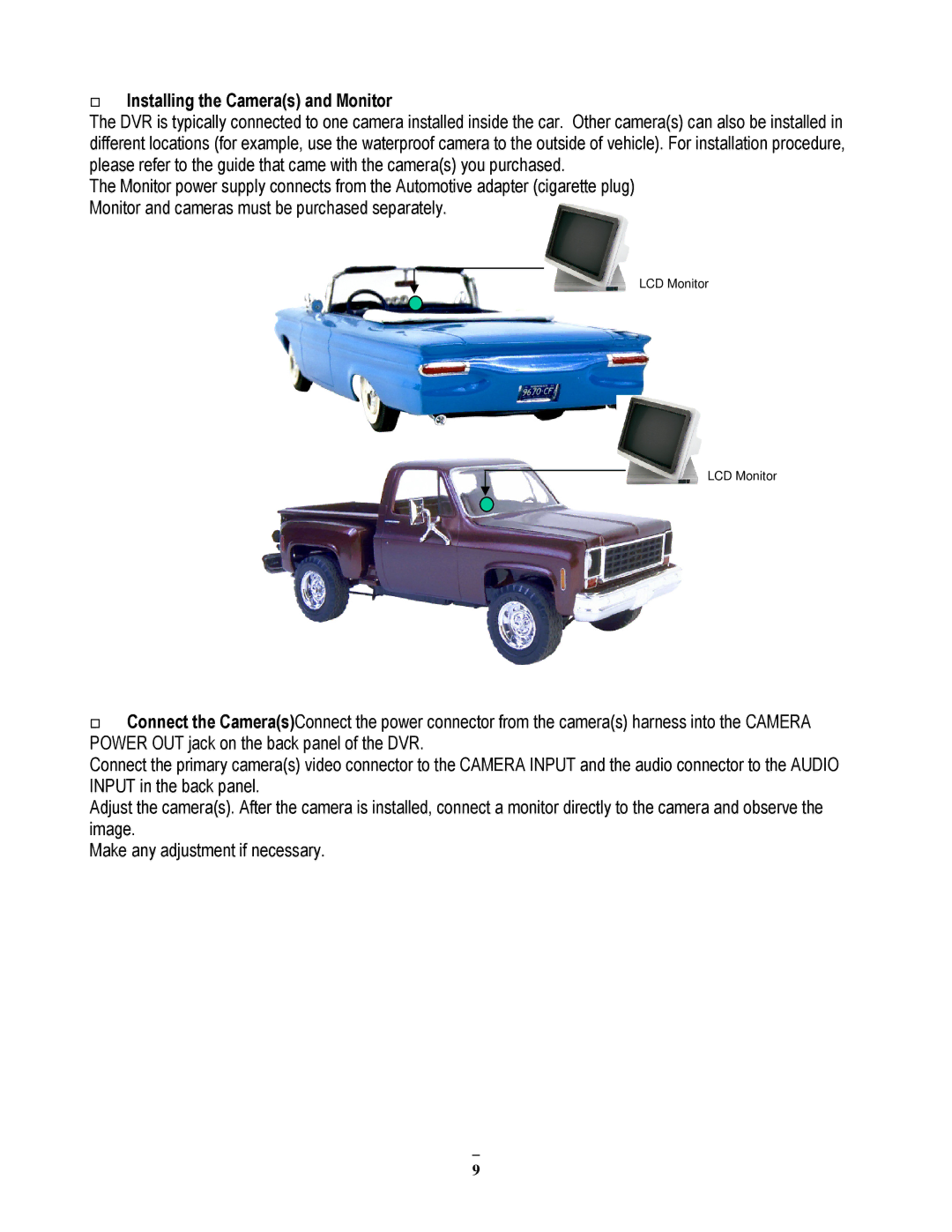 EverFocus EMV200 user manual Installing the Cameras and Monitor 