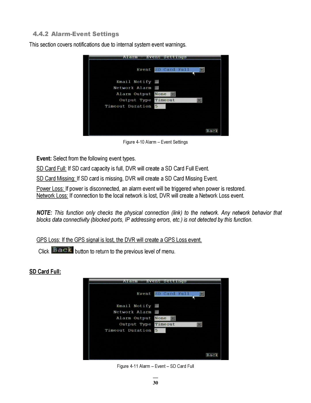 EverFocus EMV200 user manual Alarm-Event Settings, Alarm Event Settings 