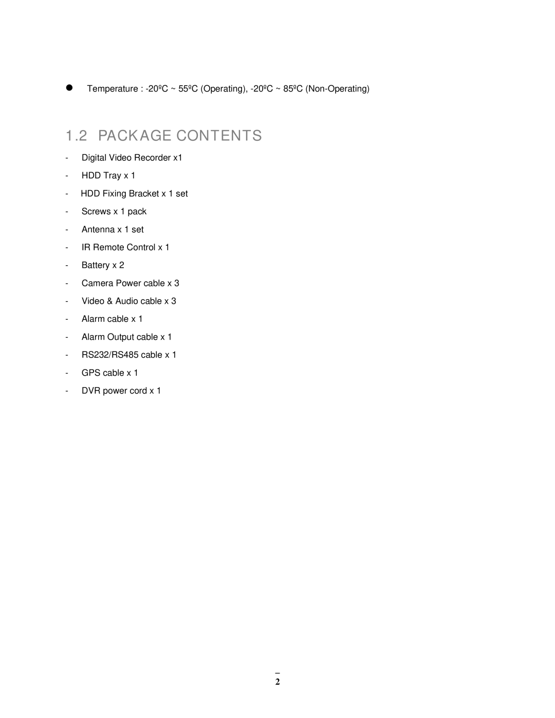 EverFocus EMV400 user manual Package Contents 