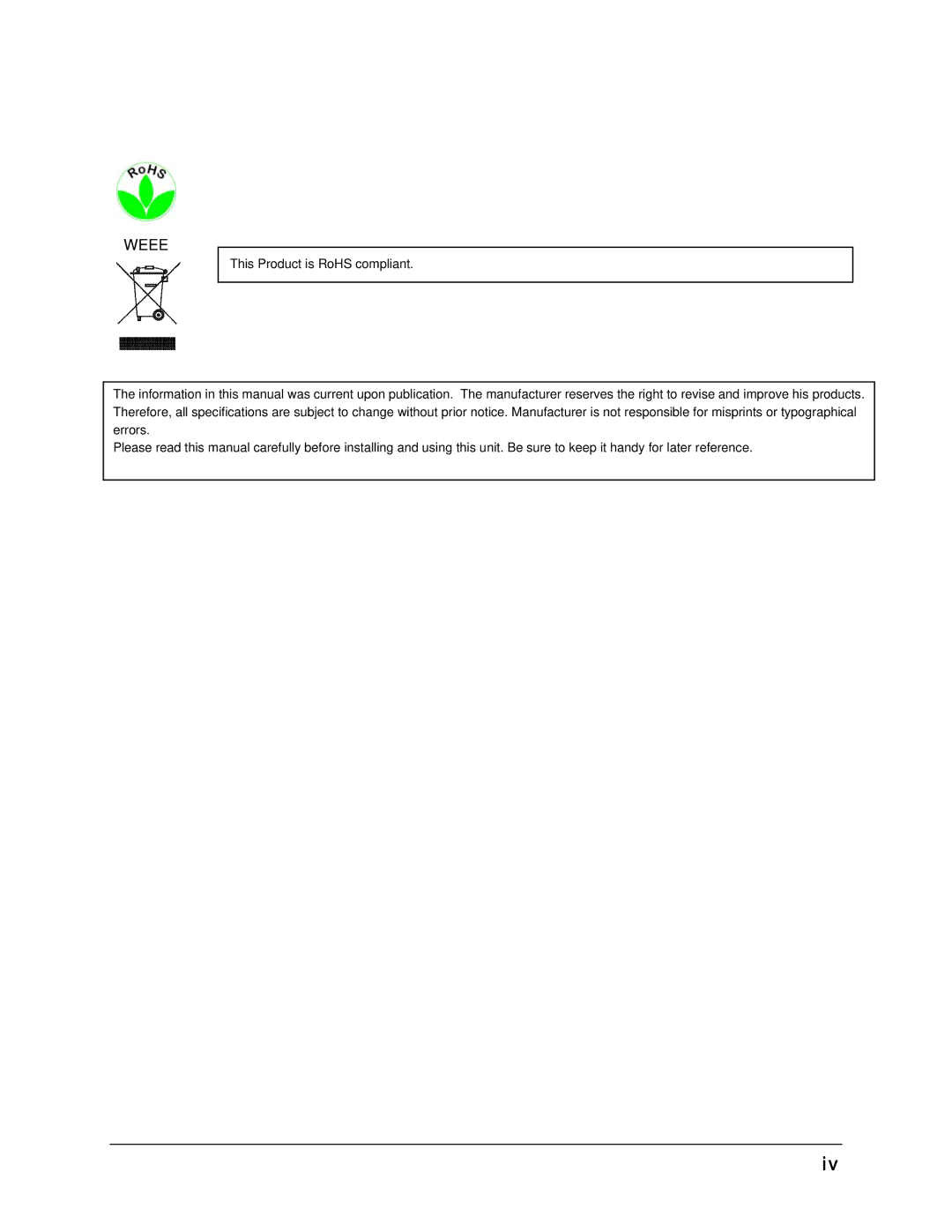 EverFocus EMV400 user manual Weee 