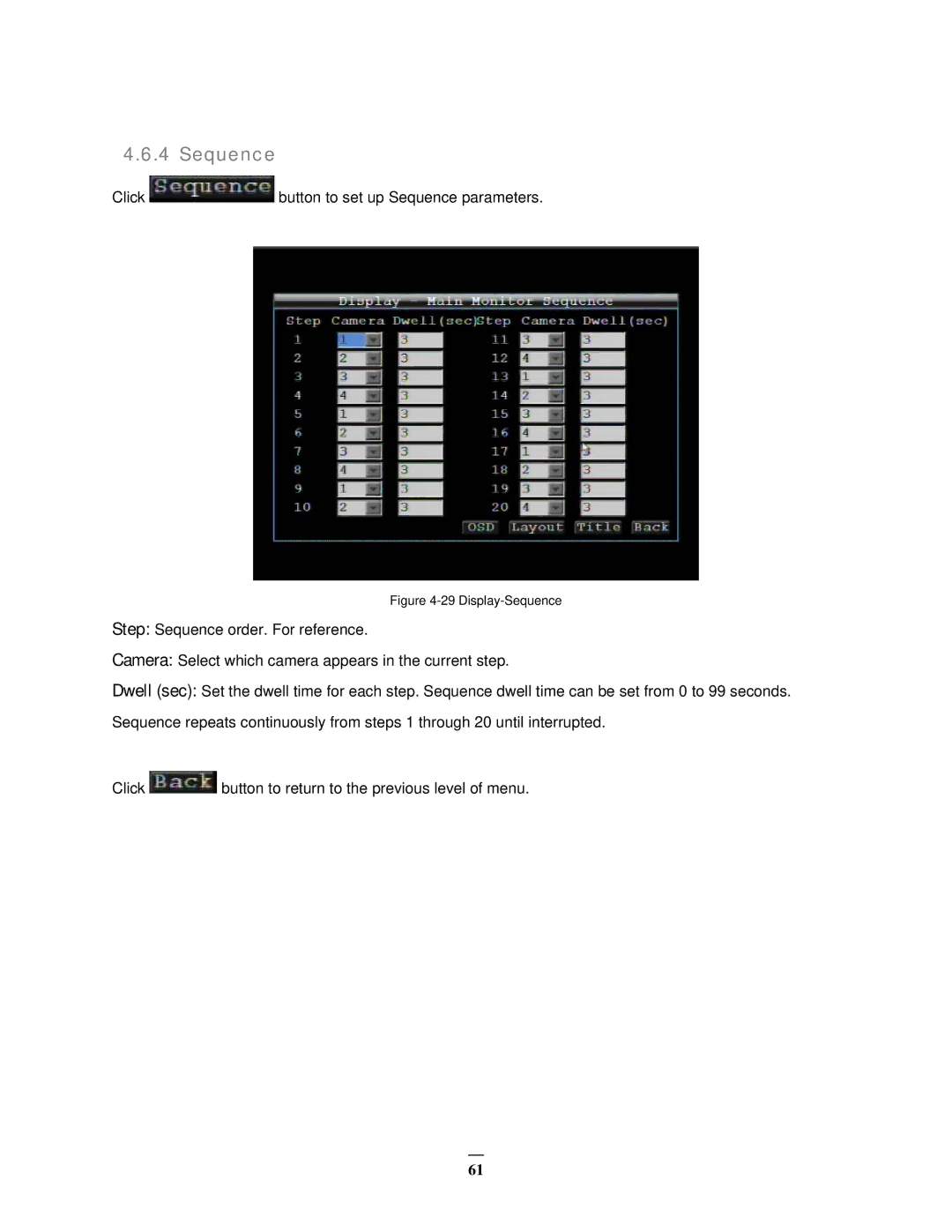 EverFocus EMV400 user manual Display-Sequence 