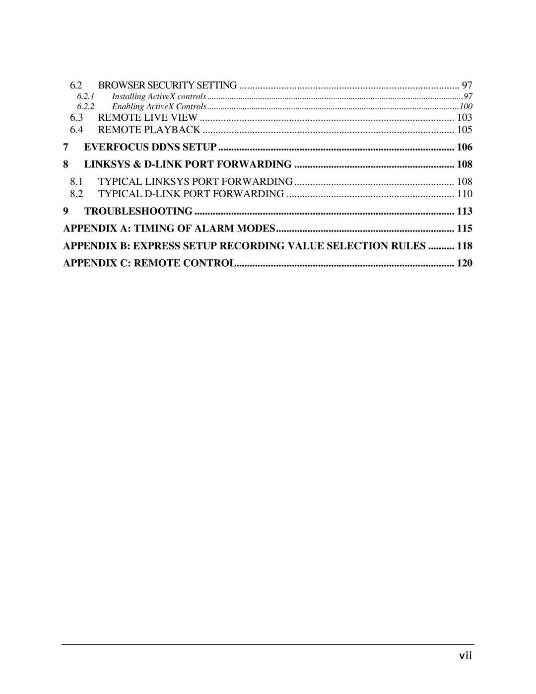 EverFocus EMV400 user manual Vii 