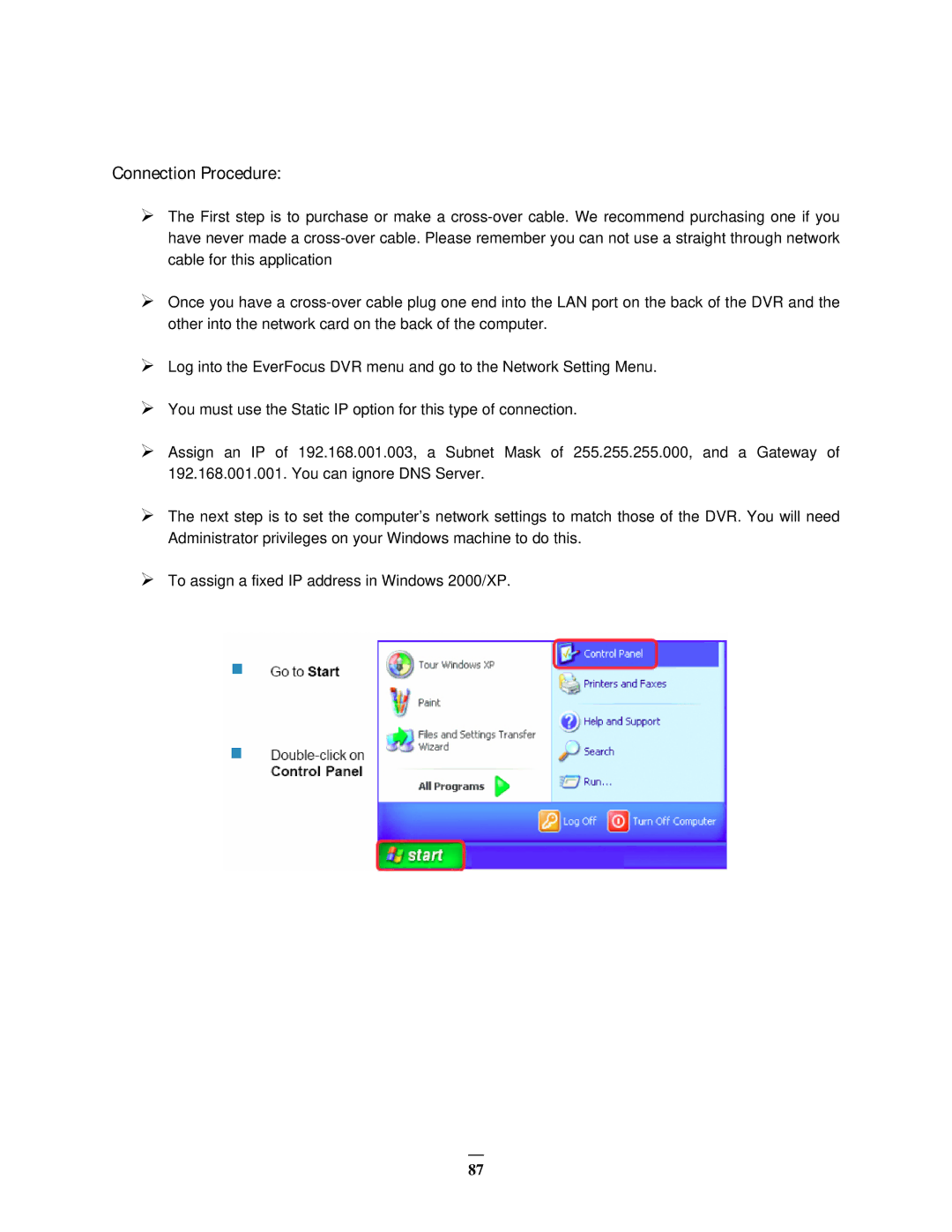 EverFocus EMV400 user manual Connection Procedure 