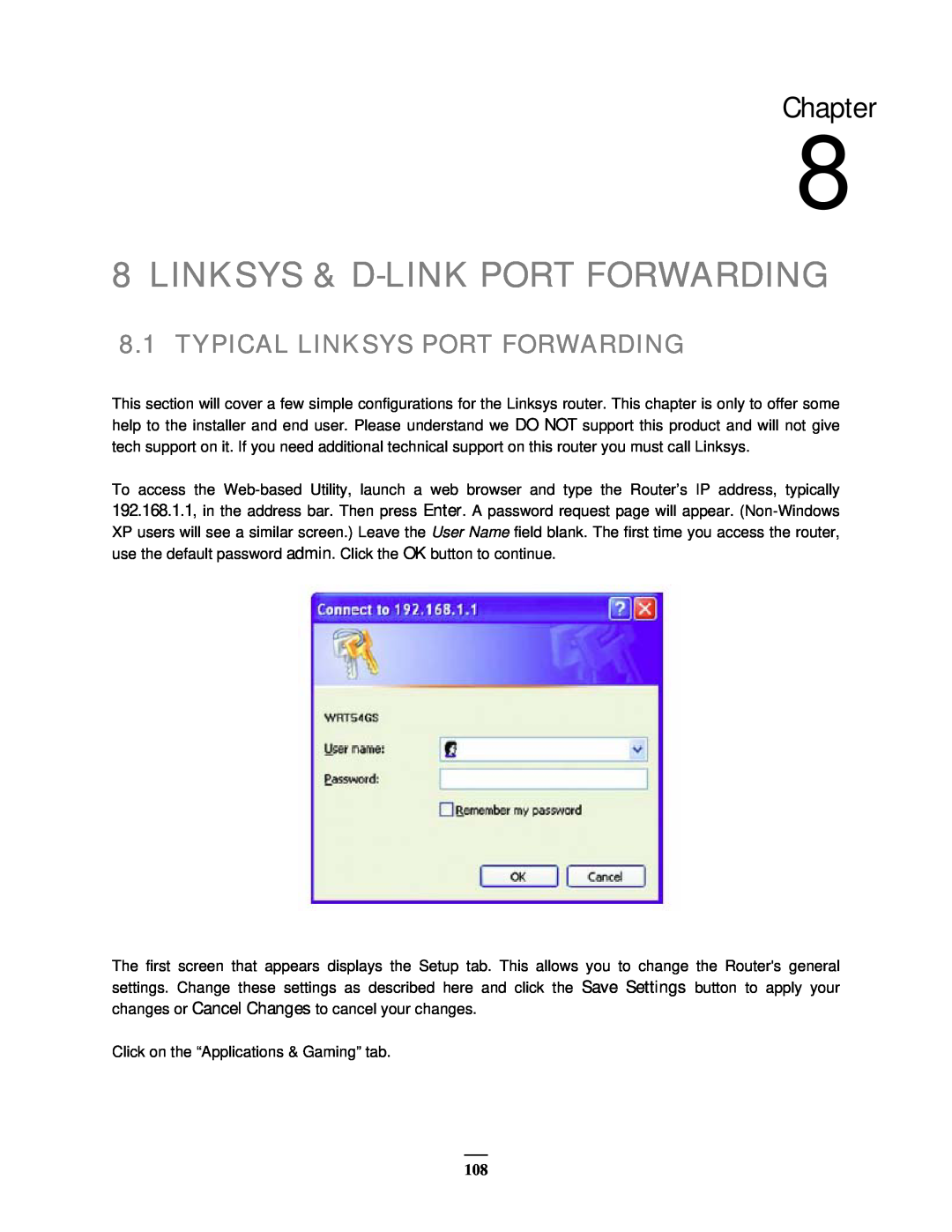 EverFocus EMV400 user manual Linksys & D-Link Port Forwarding, Typical Linksys Port Forwarding, Chapter 