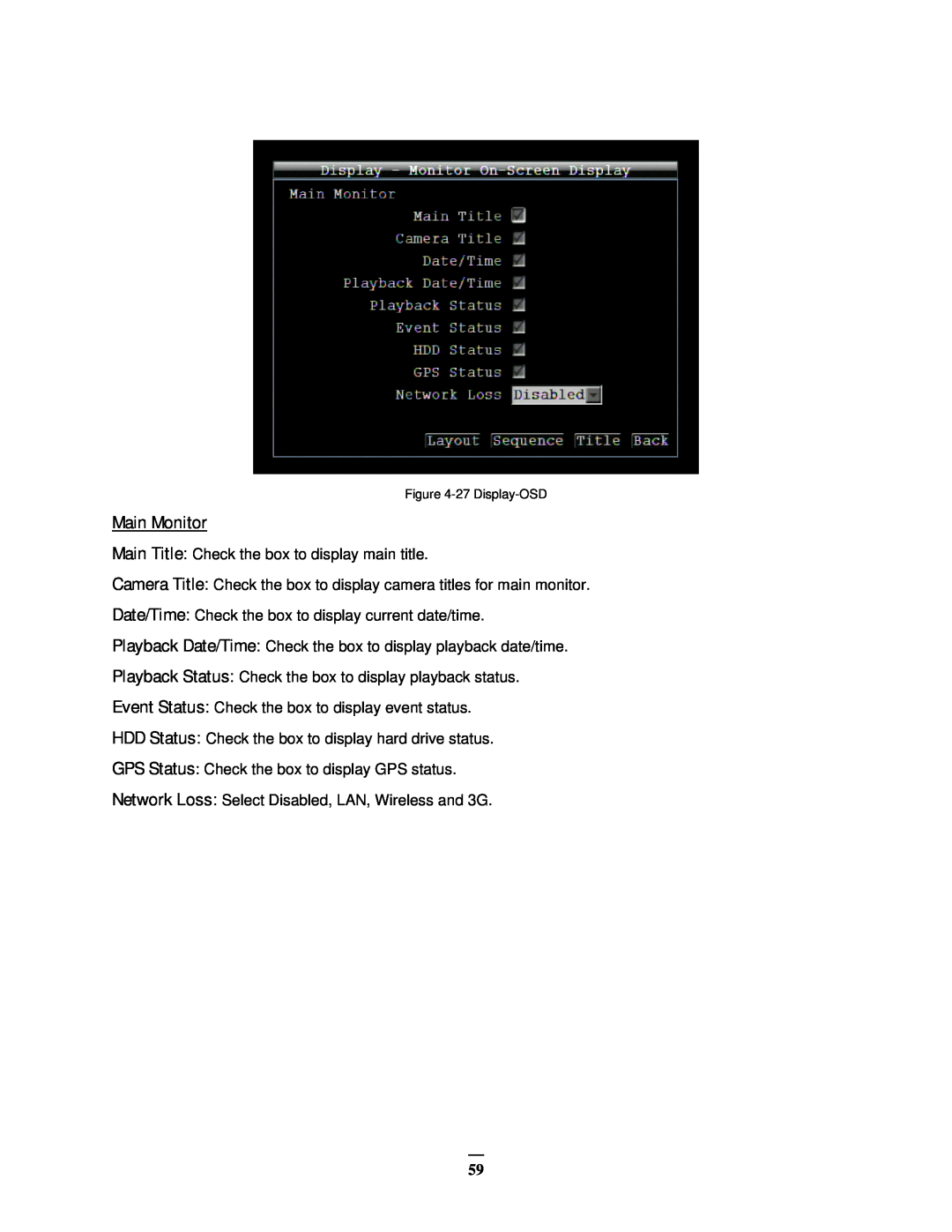 EverFocus EMV400 user manual Main Monitor 