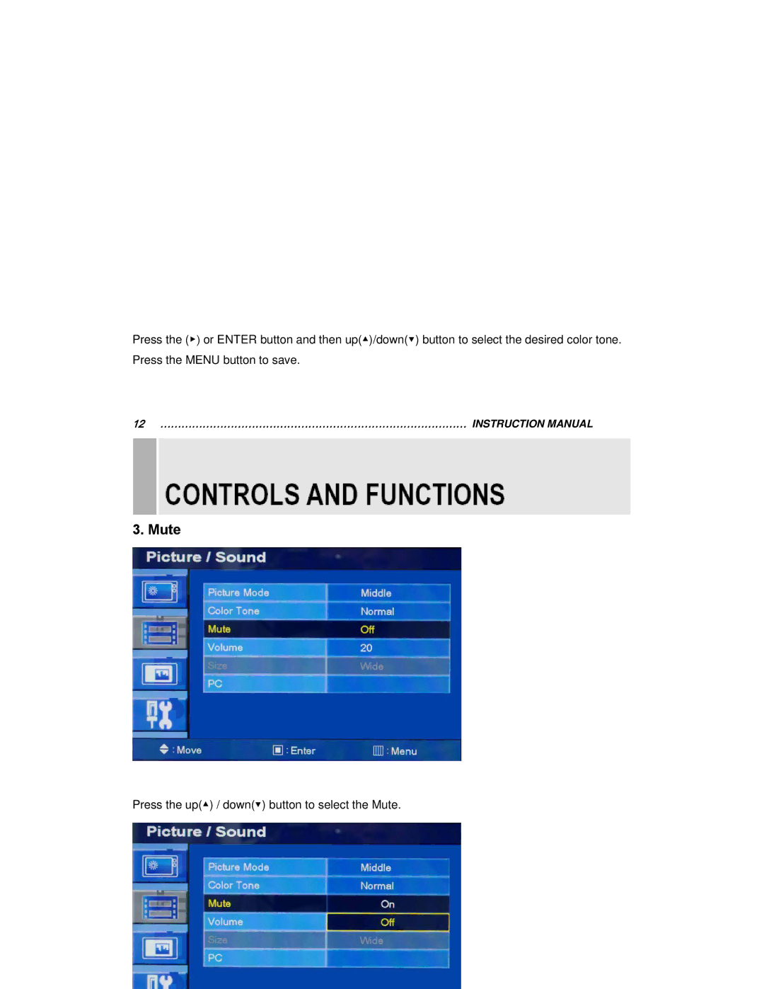 EverFocus EN-7515C instruction manual Mute 