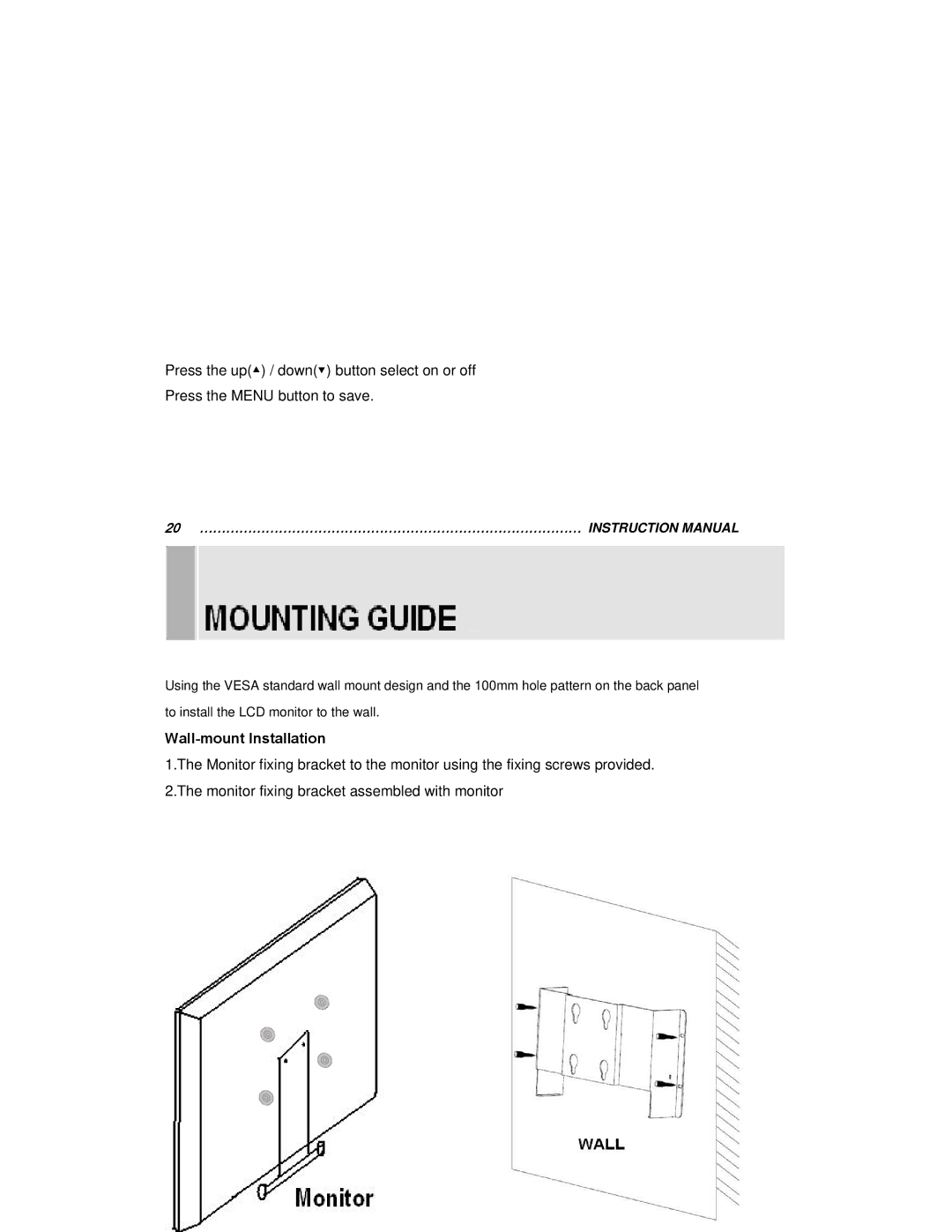 EverFocus EN-7515C instruction manual Wall-mount Installation 