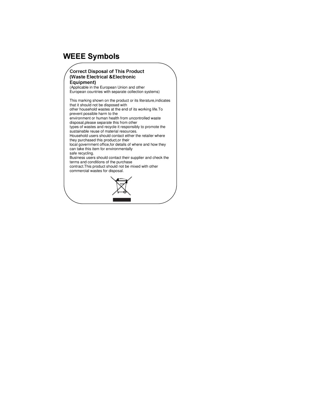 EverFocus EN-7515C instruction manual Weee Symbols 