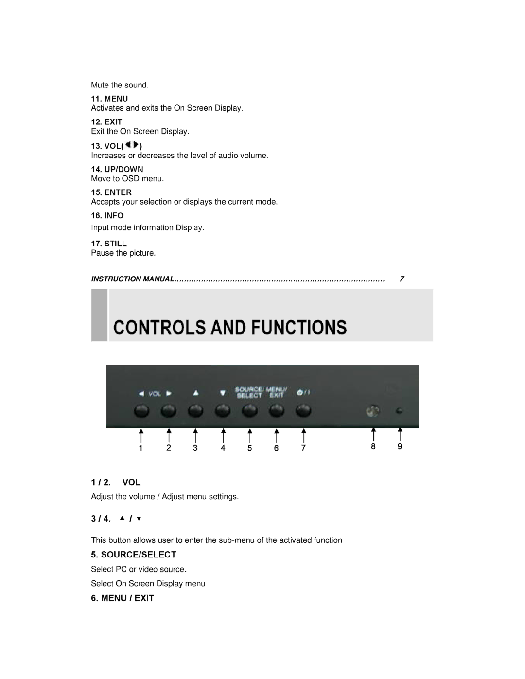 EverFocus EN-7515C instruction manual Source/Select, Menu / Exit 