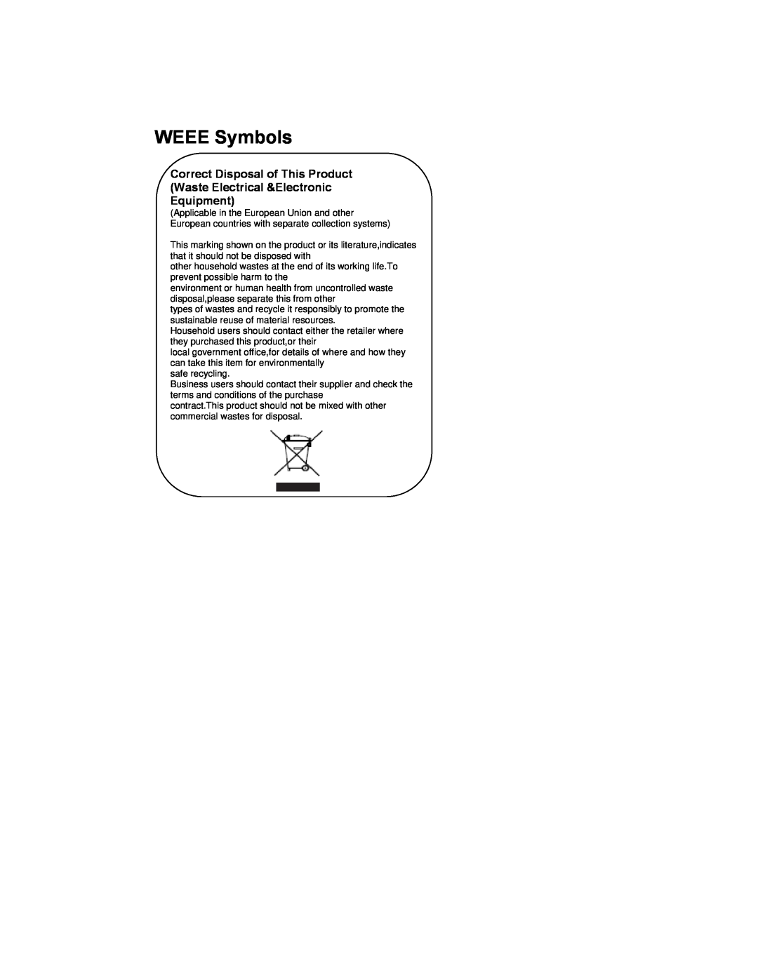 EverFocus EN-7515C WEEE Symbols, Correct Disposal of This Product Waste Electrical &Electronic, Equipment 
