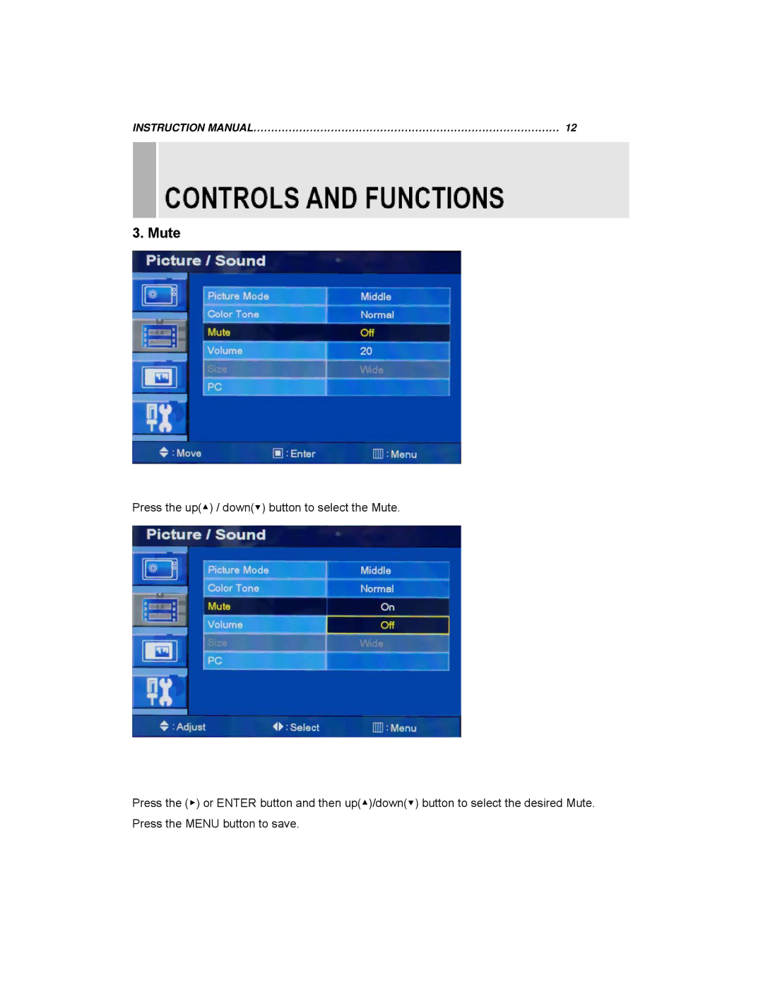 EverFocus EN-7517E, EN-7519E instruction manual Mute 