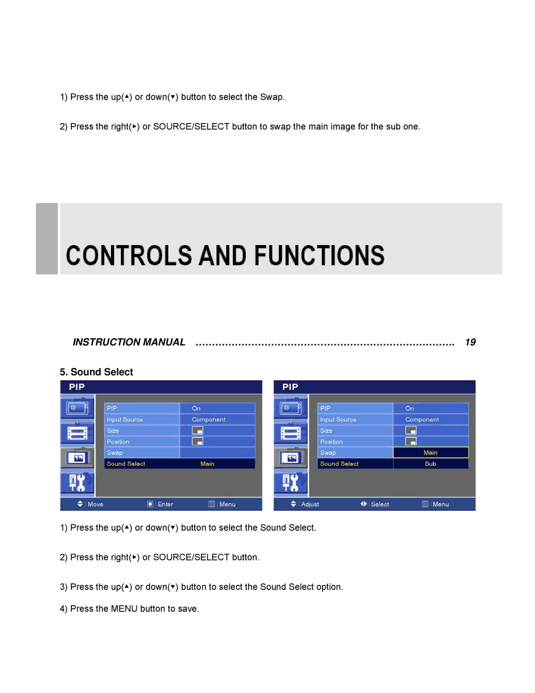 EverFocus EN-7517C, EN-7519C instruction manual Sound Select 