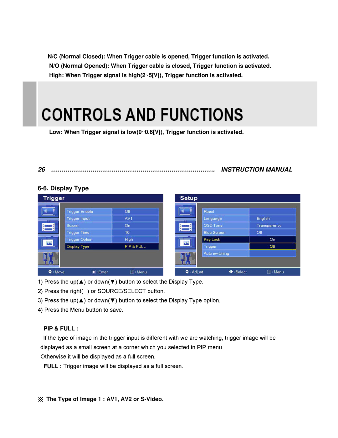 EverFocus EN-7517C, EN-7519C instruction manual Display Type, PIP & Full 