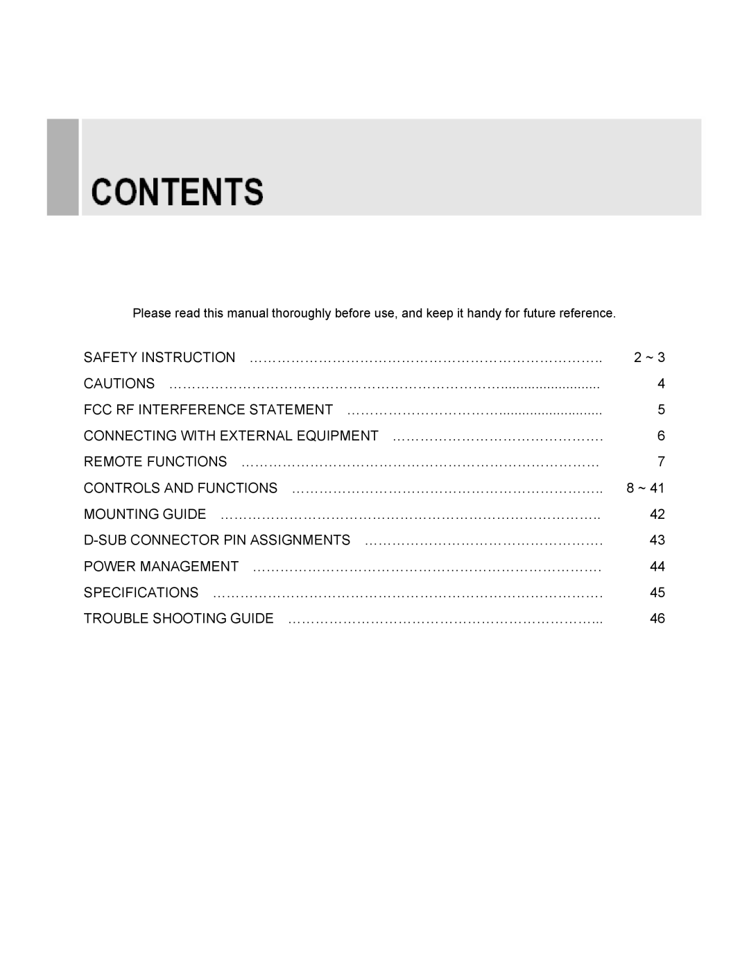 EverFocus EN-7522C instruction manual SUB Connector PIN Assignments …………………………………………… 