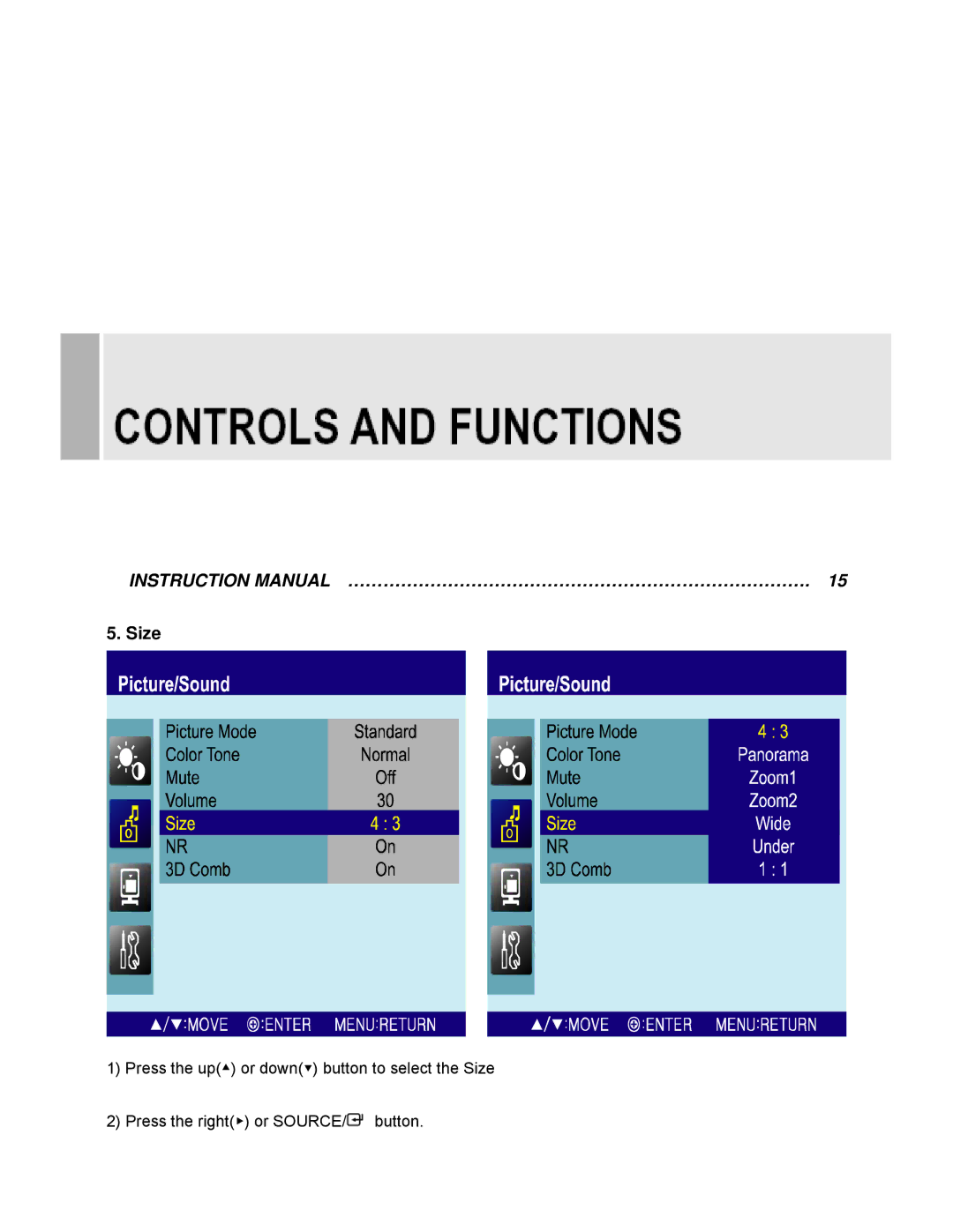 EverFocus EN-7522C instruction manual Size 