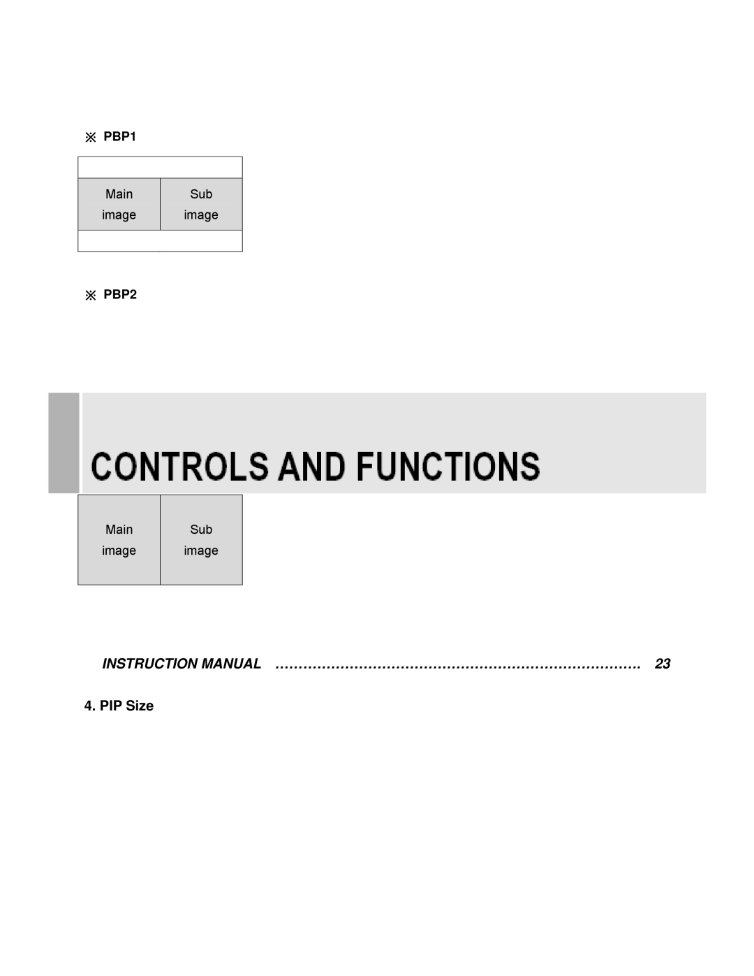 EverFocus EN-7522C instruction manual PIP Size 