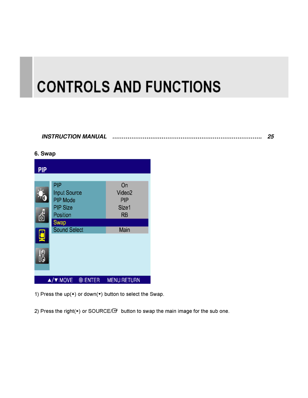 EverFocus EN-7522C instruction manual Swap 