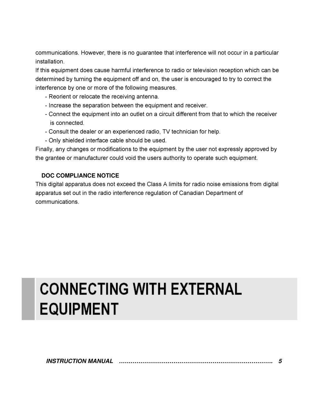 EverFocus EN-7522C instruction manual DOC Compliance Notice 