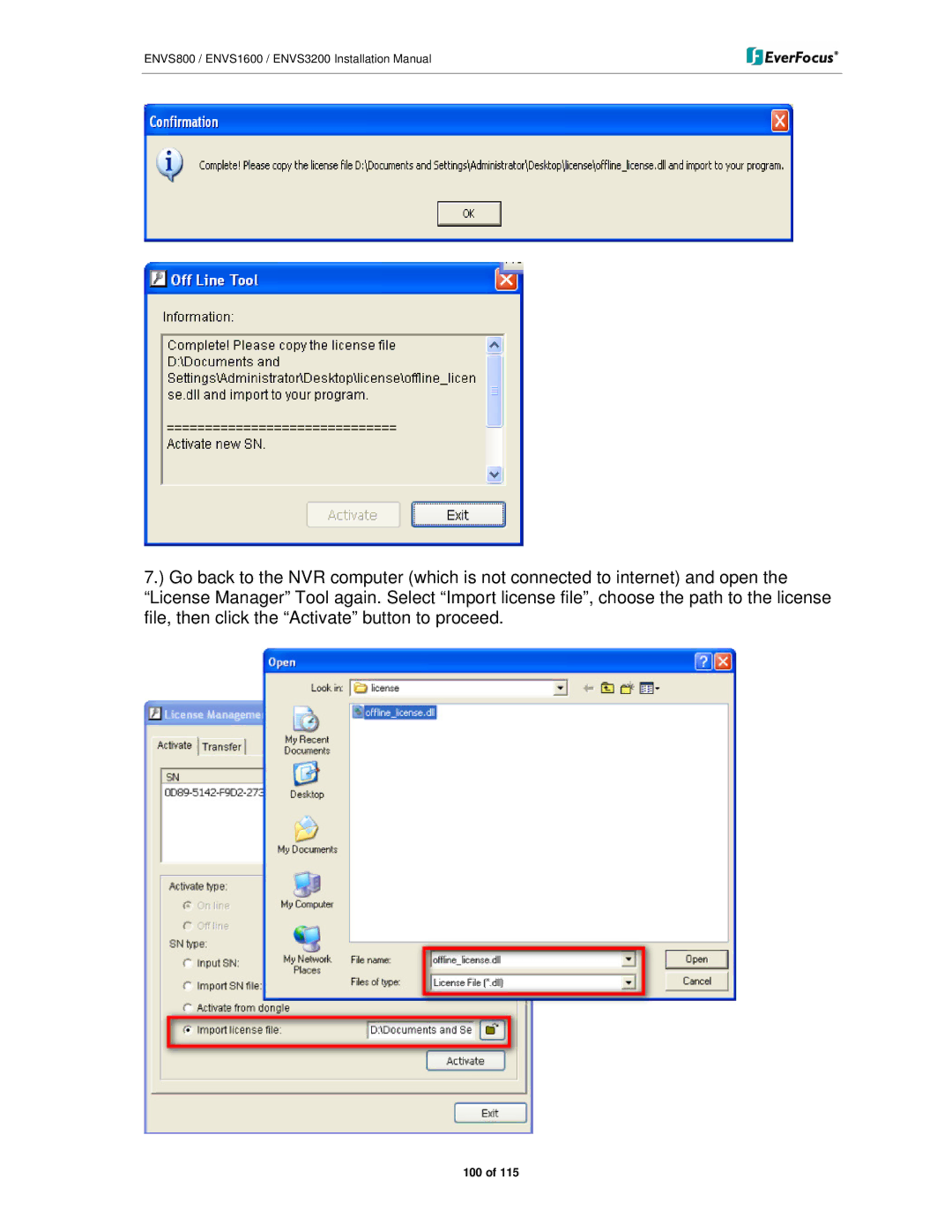 EverFocus ENVS3200, ENVS800, ENVS1600 manual 100 