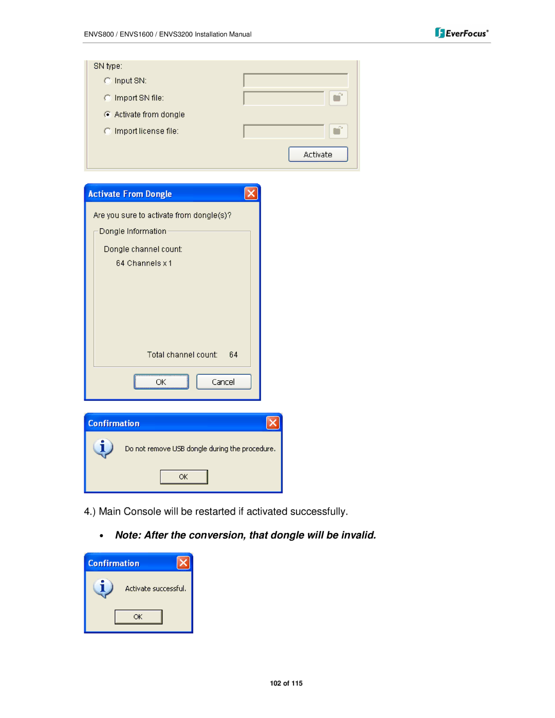 EverFocus ENVS800, ENVS3200, ENVS1600 manual 102 