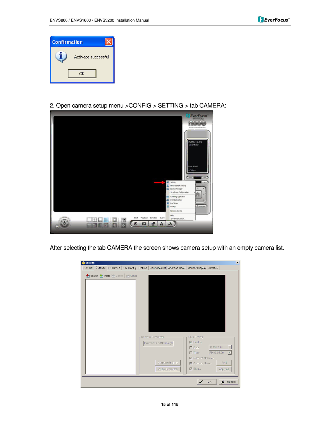 EverFocus manual ENVS800 / ENVS1600 / ENVS3200 Installation Manual 