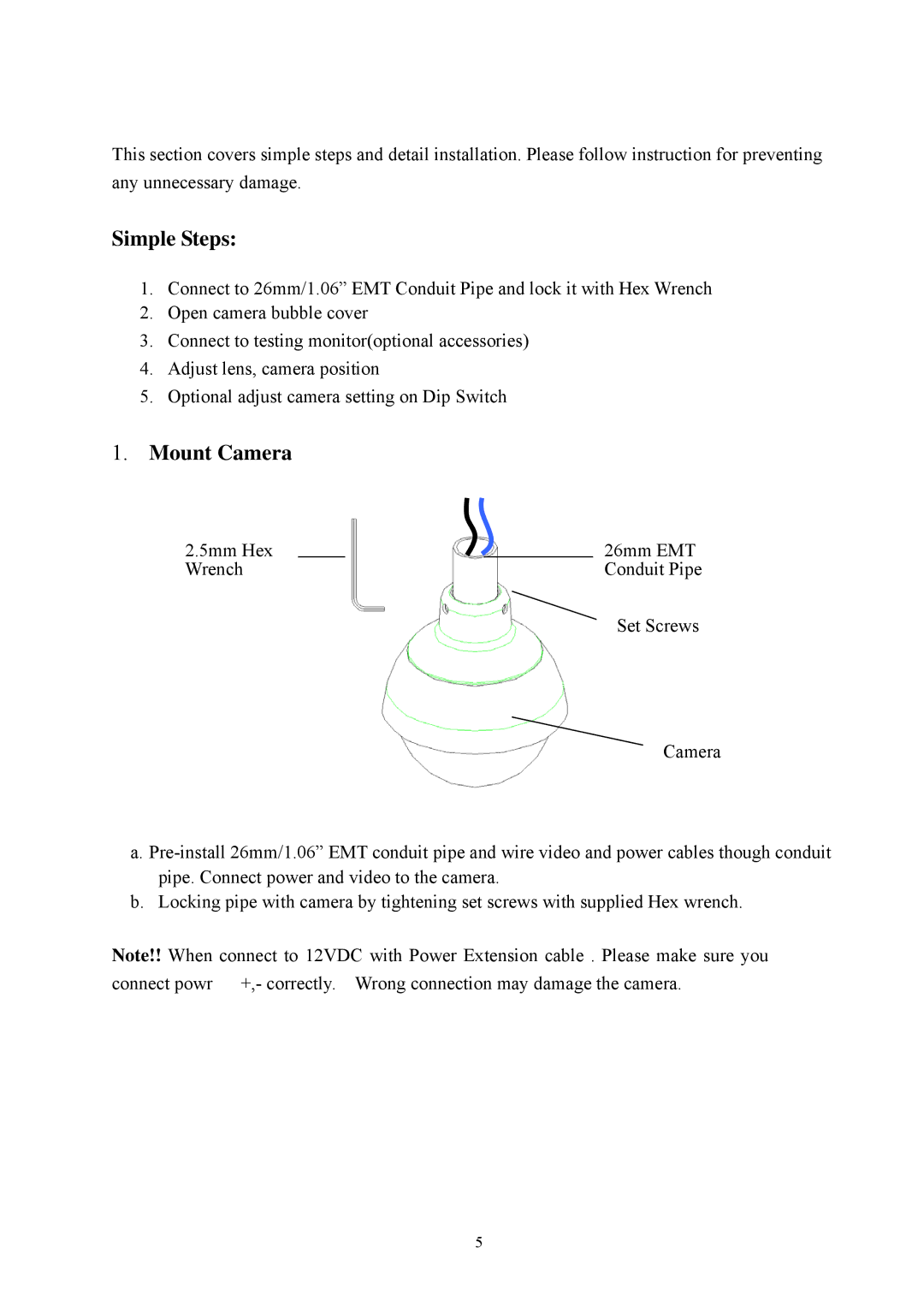 EverFocus EPD200 specifications Simple Steps, Mount Camera 