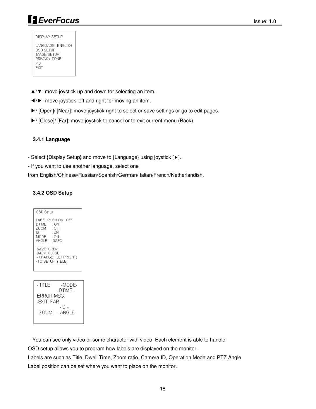 EverFocus EPH5212 user manual Language 