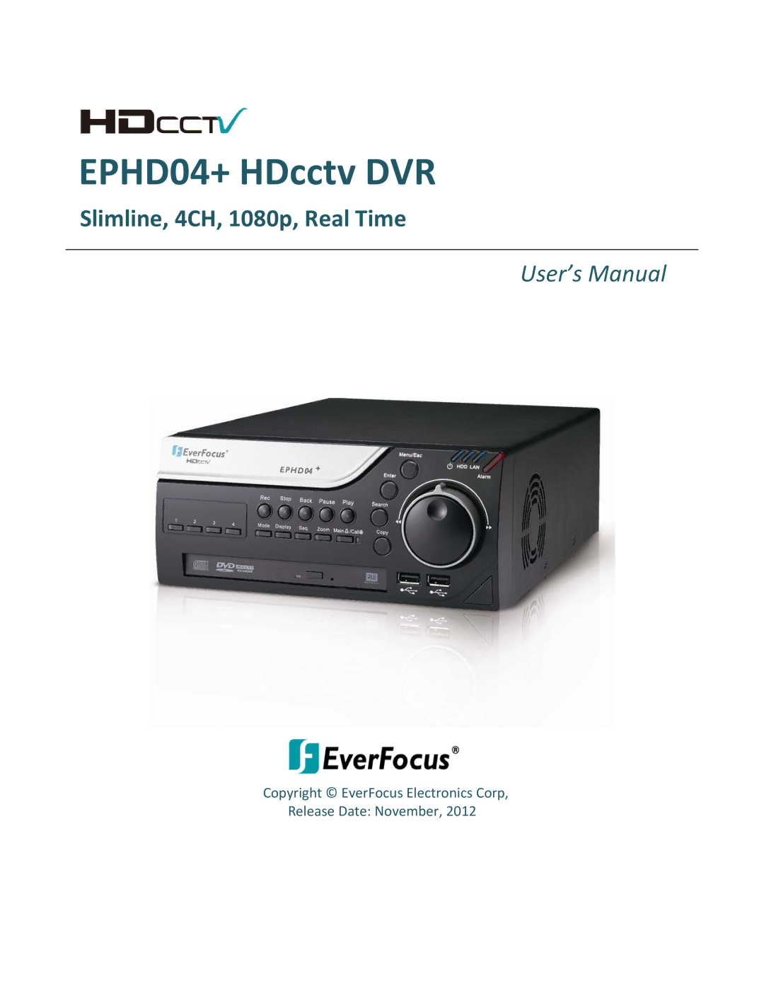 EverFocus user manual EPHD04+ HDcctv DVR 