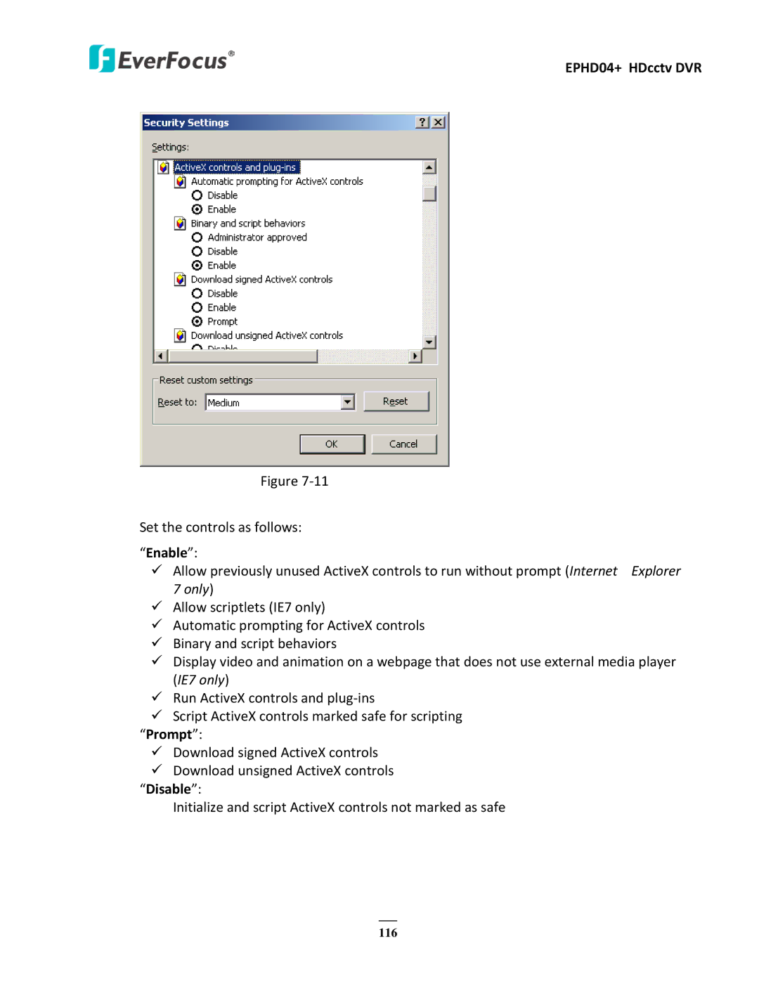 EverFocus EPHD04+ user manual Enable, Prompt 